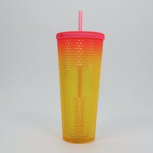 Starbucks Korea 2022 Summer Pink Yellow Studded “Mango Sunrise” Cold Cup